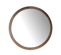 Ángel Cerdá - Espejo Pared Redondo con Marco de Madera Nogal | Espejo Moderno Grande para Salón, Dormitorio o Entrada | para Decoración Interior, Elegante | Ø90 x 4 cm