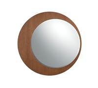 Ángel Cerdá - Espejo Pared Redondo con Marco de Madera Nogal | Espejo Moderno Grande para Salón, Dormitorio o Entrada | para Decoración Interior, Elegante | 110 x 3 cm