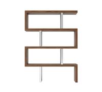 Ángel Cerdá - Estantería de Madera Nogal y Acero Cromado - Estantería de Libros Moderna - Estantería Mueble para Salón - Duradero y Funcional - 130 x 35 x 170 cm