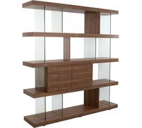 Angel Cerda Estantería nogal y cristal