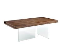 Ángel Cerdá - Mesa Comedor de Madera de Nogal y Patas de Cristal - Mesa de Comer Rectangular Moderna - Mesa Salón con Diseño Elegante y Exclusivo - 200 x 100 x 75 cm