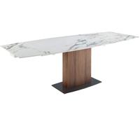 Angel Cerda Mesa comedor extensible ovalada barril mármol porcelánico