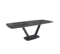 Angel cerda mesa comedor extensible ovalada barril mármol porcelánico y acero negro