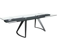 Angel Cerda Mesa comedor extensible rectangular cristal templado y acero negro