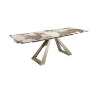 Angel cerda mesa comedor extensible rectangular mármol porcelánico y acero gris taupé