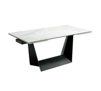 Angel cerda mesa comedor extensible rectangular mármol porcelánico y acero negro