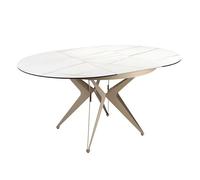 Angel cerda mesa comedor extensible redonda mármol porcelánico y acero gris
