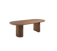 Angel Cerdá - Mesa Comedor Moderna Ovalada en Nogal Macizo Natural | Tapa Fija Restaurable | Sofisticada y Elegante | para Salón y 10 Comensales de Diseño | 240 x 105 x 75 cm