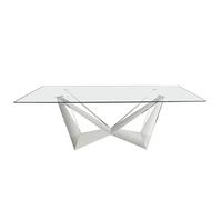 Ángel Cerdá - Mesa Comedor Rectangular de Cristal y Acero Cromado - Mesa de Comer Moderna y Elegante - Mesa Salón Versátil y Funcional - 240 x 120 x 75 cm