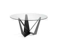 Angel cerda mesa comedor redonda cristal templado y acero negro