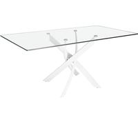 Angel Cerda Mesa de comedor rectangular, Cristal Blanco - 160x95x75 cm.