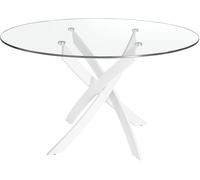 Angel Cerda Mesa de comedor redonda, Cristal Blanco - Ø140x75 cm.