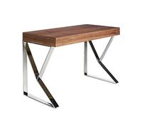 Ángel Cerdá - Mesa Escritorio de Madera Nogal y Acero - Escritorio Oficina Moderno con Cajones Soft-Closing - Escritorio Trabajo Minimalista en Nogal Natural - Resistente y Versátil - 120 x 61 x 76 cm