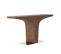 Ángel Cerdá - Mueble Consola Nogal con Base Cromada en Forma de T - Consola de Entrada Moderna en Madera y Acero Inoxidable - Diseño Elegante y Versátil - Resistente y Funcional - 150 x 35 x 80 cm