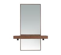 Ángel Cerdá - Mueble Recibidor con Espejo y Consola de Nogal - Mueble Entrada con Cajones Soft-Closing - Moderno, Duradero y Funcional - 120 x 35 x 180 cm