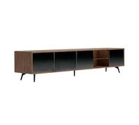 Angel Cerda Mueble TV nogal y cristal negro efecto espejo