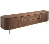 Angel Cerda Mueble TV en madera nogal y acero dorado