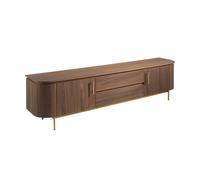 Angel cerda mueble tv nogal y acero pulido dorado 45 cm