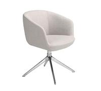 Angel Cerdá - Silla Comedor Giratoria Tapizada en Tela Gris | Sillas Comedor Modernas, Diseño Minimalista, Elegante | 67 x 59 x 80 cm, Patas de Acero Cromado | Cómoda, para Comedor, Salon