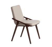 Ángel Cerdá - Silla Comedor Tapizada en Polipiel Color Visón con Patas de Madera Nogal - Diseño Moderno y Cálido - Respaldo Envolvente y Gran Comodidad - Ideal Salones y Comedores - 54 x 59 x 80 cm