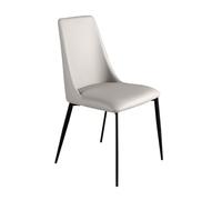 Angel Cerdá - Silla de Comedor Tapizada en Polipiel Gris Claro - Diseño Moderno, Ligero y Elegante - 47 X 59 X 90 Cm - Respaldo Envolvente y Patas Metálicas en Acero Inoxidable Efecto Dorado Pulido