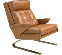 Angel Cerda Sillón en piel camel con reposabrazos