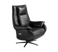 Ángel Cerdá - Sillón Relax Giratorio Piel Negro - Sillones para el Salón - Sillón Moderno - Butacas de Salón - 91 x 80 x 118 cm