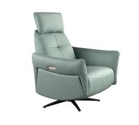 Angel Cerda Sillón relax giratorio piel verde turquesa