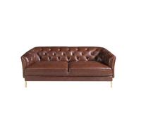 Angel cerda sofá 2 plazas tapizado en piel y acero marrón 188 cm