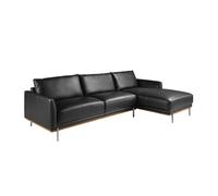 Angel cerda sofá chaise longue derecha piel negro 83 cm