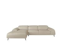 Angel cerda sofá chaise longue piel vacuno izquierda gris taupé 176 cm