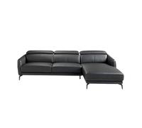 Angel cerda sofá chaise longue piel vacuno negro 94x283x174