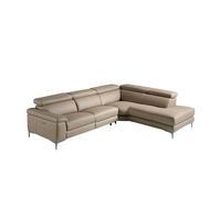 Angel cerda sofá rinconera piel vacuno mecanismos relax beige 295 cm
