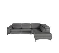 Angel cerda sofá rinconera tapizado en piel cuero gris oscuro 97 cm