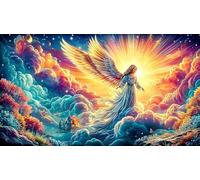 Ángel con alas Brillantes bajo un jardín Iluminado por la Luna Puzzle de 1000 Piezas para Adultos - Juego edugatoivo & Relajación Decoración de Pared & Regalo 75x50/1000pcs