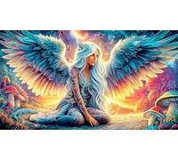 Ángel con alas de Colores en un Bosque místico Puzzle para Adultos de 1000 Piezas - Juego diFícil & Estimulante Actividad para casa Regalo 38x26/1000pcs