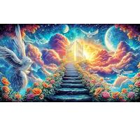 Ángel con alas de Fuego sosteniendo un corazón Roto Puzzle de 1000 Piezas - Juego edugatoivo diFícil & Estimulante Regalo para Adultos y niños 75x50/1000pcs