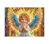 Ángel con Alas de Oro Entre Las Flores Rompecabezas 500 Piezas Cartón para Principiantes Días Lluviosos para Pasar Tiempo Vacaciones Fines De Semana Regalo Cumpleaños 500 PCS