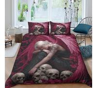 Ángel con alas Rosas Juego De Cama 3 Piezas,3D Impresión Gothic Estilo de Arte fantástico,Microfibra Funda Nórdica Funda De Almohada para Niñas Y Niños King（220x240cm）