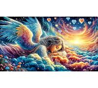 Ángel con alas y símbolos cósmicos. Puzzle de 1000 Piezas para Adultos - Regalo Divertido Juego Familiar Decoración de Pared & Regalo edugatoivo 38x26/1000pcs