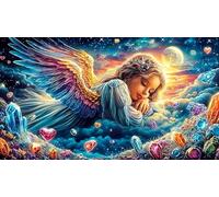 Ángel con alas y símbolos cósmicos. Puzzle para Adultos de 1000 Piezas - Regalo Divertido Juego Familiar Estimulante para Adultos y niños 38x52/1000pcs