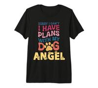 Ángel con Nombre de Perro, Regalo Personalizado Busy with My Dog Angel Camiseta Premium