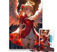 Ángel con Vestido Rojo,Rompecabezas de 1000 Piezas para Adolescentes,Juego de Memoria,componentes Resistentes y de fácil manejo,portátil y fácil de Transportar (38x26cm)