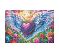 Ángel corazón alas de Amor Rompecabezas 1000 Piezas Cartón Grueso para Coleccionistas Noches De Cita Mejora Concentración Ocio En Casa Regalo Reyes Magos 1000 PCS