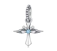 Angel Cross Beads Charm, accesorio de pulsera con dijes de plata esterlina 925, compatible con Pandora Bracelet Neckalce, regalo para mujeres