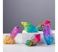 Ángel De Colores Naturales, Punto De Cuarzo, Racimo De Cristal Galvanizado, Energía Mineral, Piedras De Cristal, Decoración De Salud,Random Color,70-100g