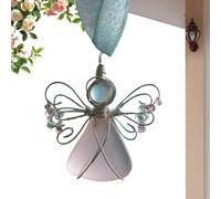 Ángel de cristal acrílico, colgante de adorno 2D, decoración acrílica de 3.15 x 3.15 pulgadas con característica ligera, accesorio para árbol de vacaciones, adorno de ángel con diseño elegante