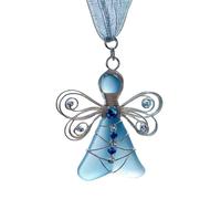 Ángel de cristal acrílico, colgante de adorno 2D, decoración acrílica de 3.15 x 3.15 pulgadas con característica ligera, accesorio para árbol de vacaciones, adorno de ángel con diseño elegante