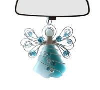 Ángel de cristal acrílico, colgante de adorno 2D, decoración acrílica de 3.15 x 3.15 pulgadas con característica ligera, accesorio para árbol de vacaciones, adorno de ángel con diseño elegante