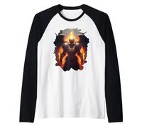 Ángel de Fuego con Llamas del Infierno Camiseta Manga Raglan